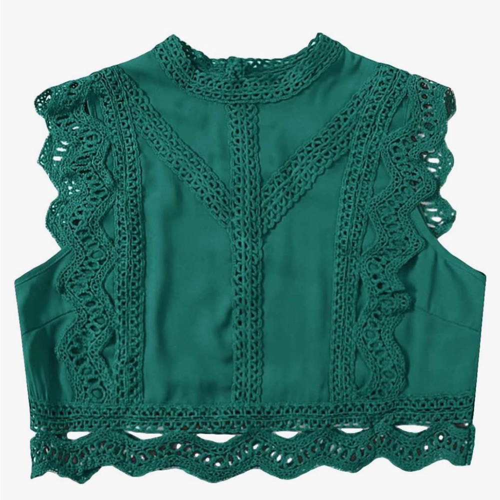 Jade Lace Detail Top